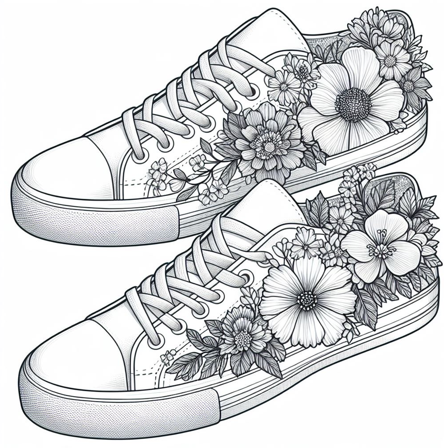 Sneaker Coloring Pages