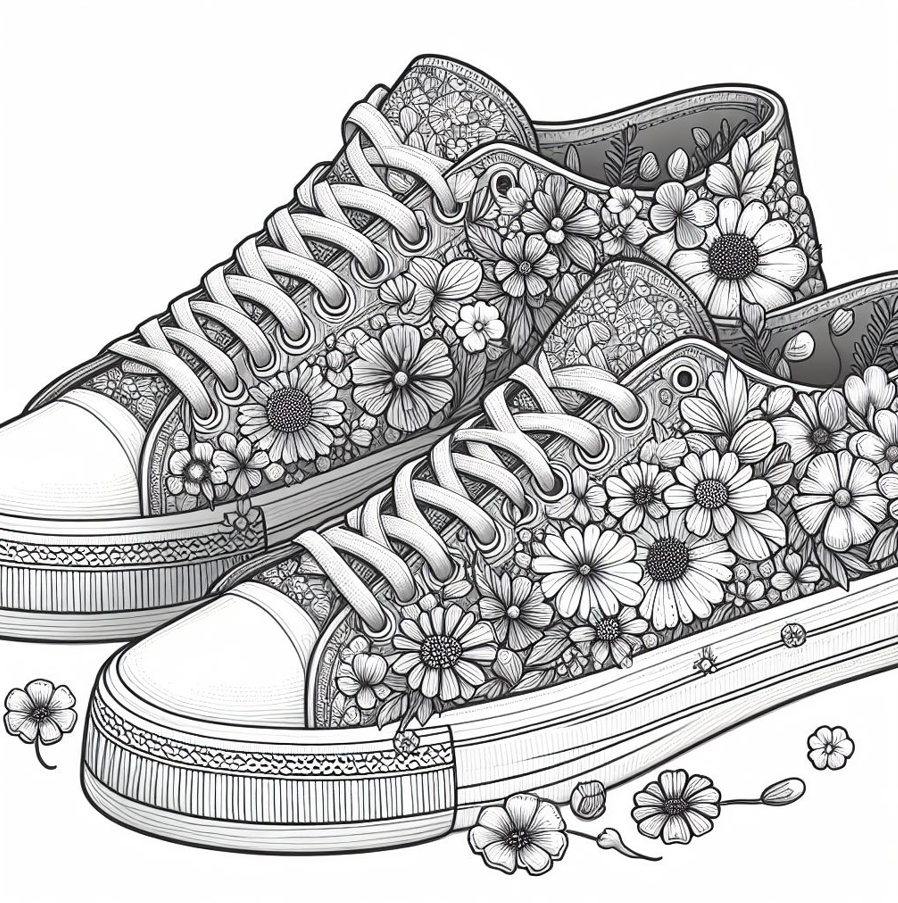 Sneaker Coloring Pages