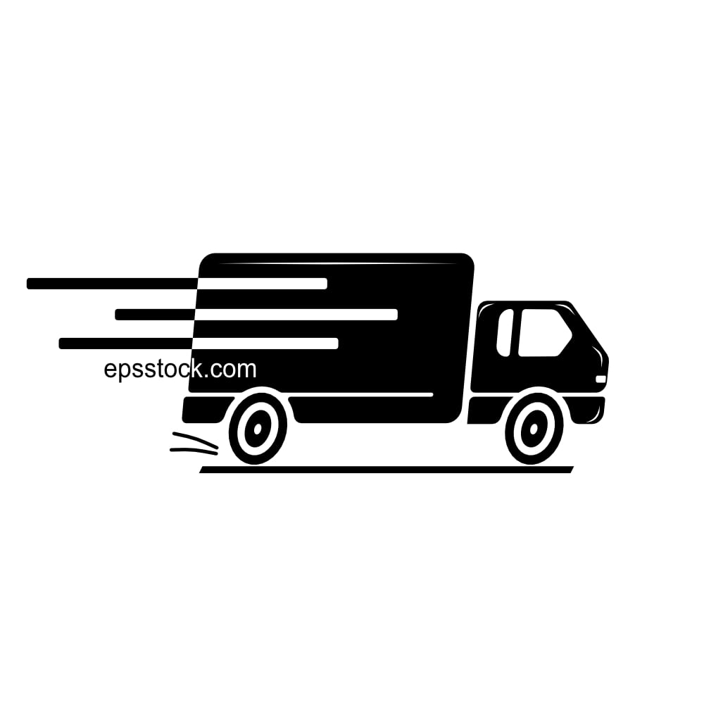 Fast moving shipping delivery truck