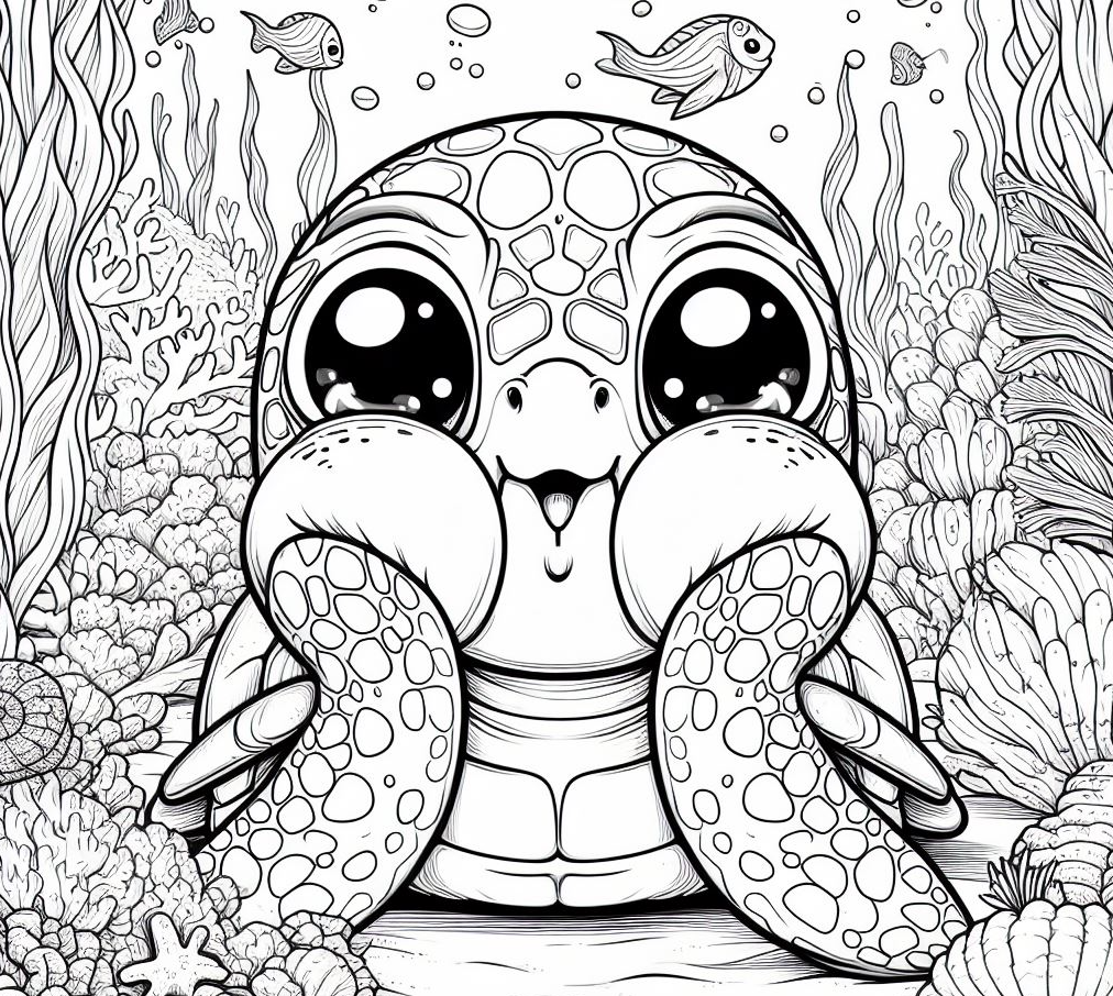 Cute Sea Turtle Coloring Sheets