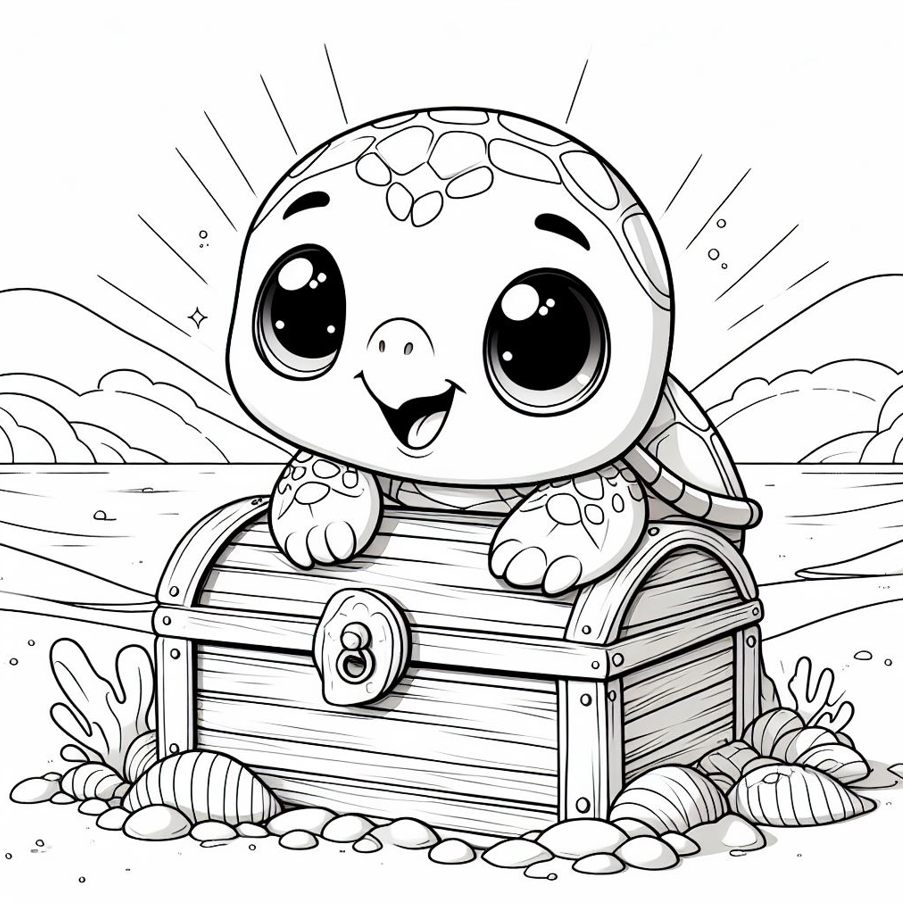 Cute Sea Turtle Coloring Sheets