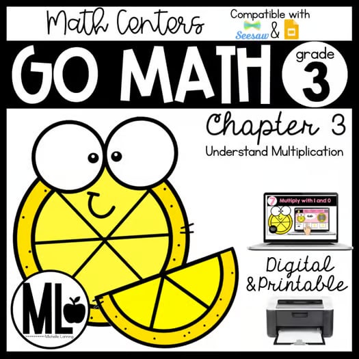 Go Math Centers, Ch.3-Understand Multiplication,Printable & Digital