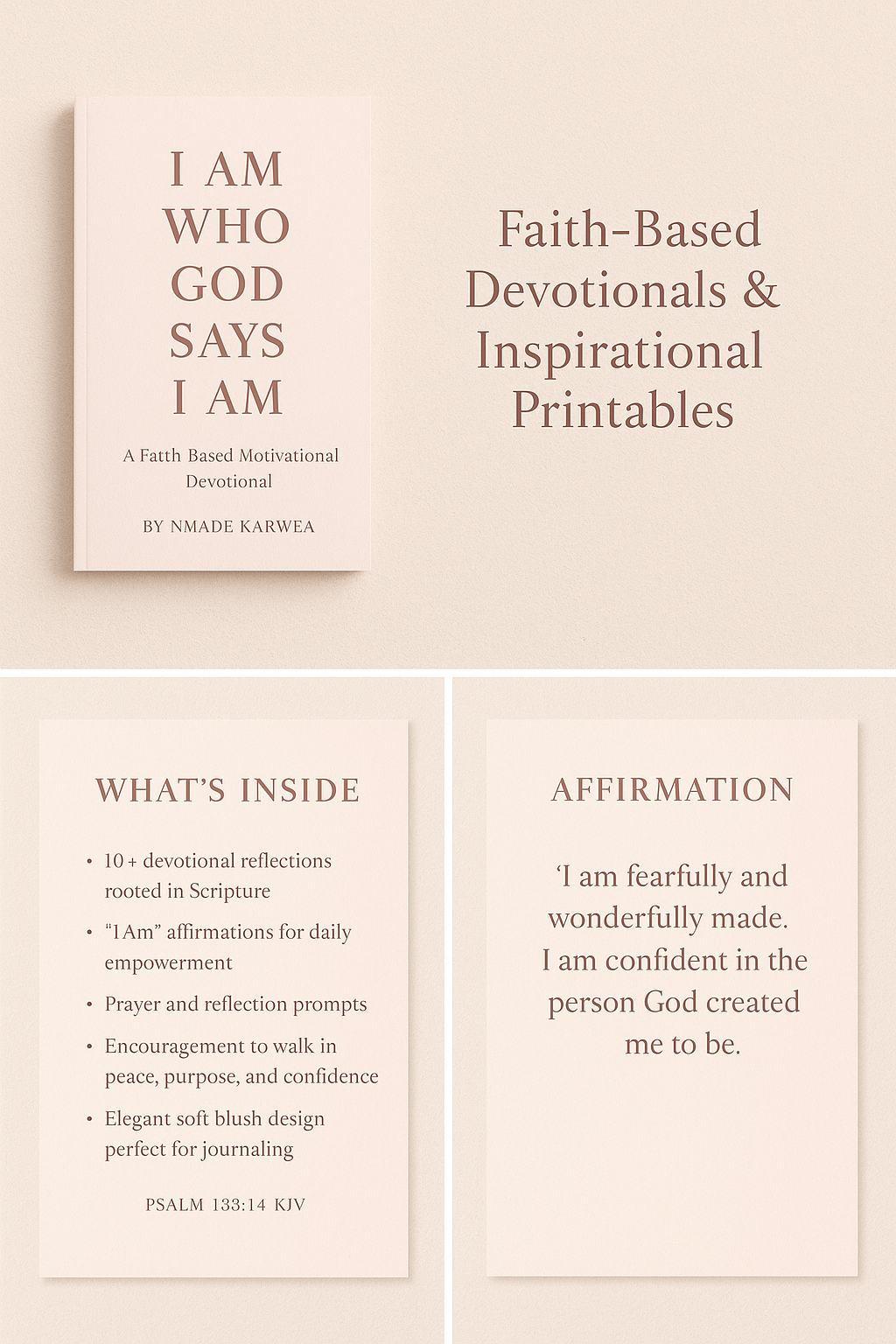 Rediscover who you are in Christ with this elegant, Scripture-filled devotional. A perfect faith-based guide to help you walk in confidence, peace, and purpose every day.