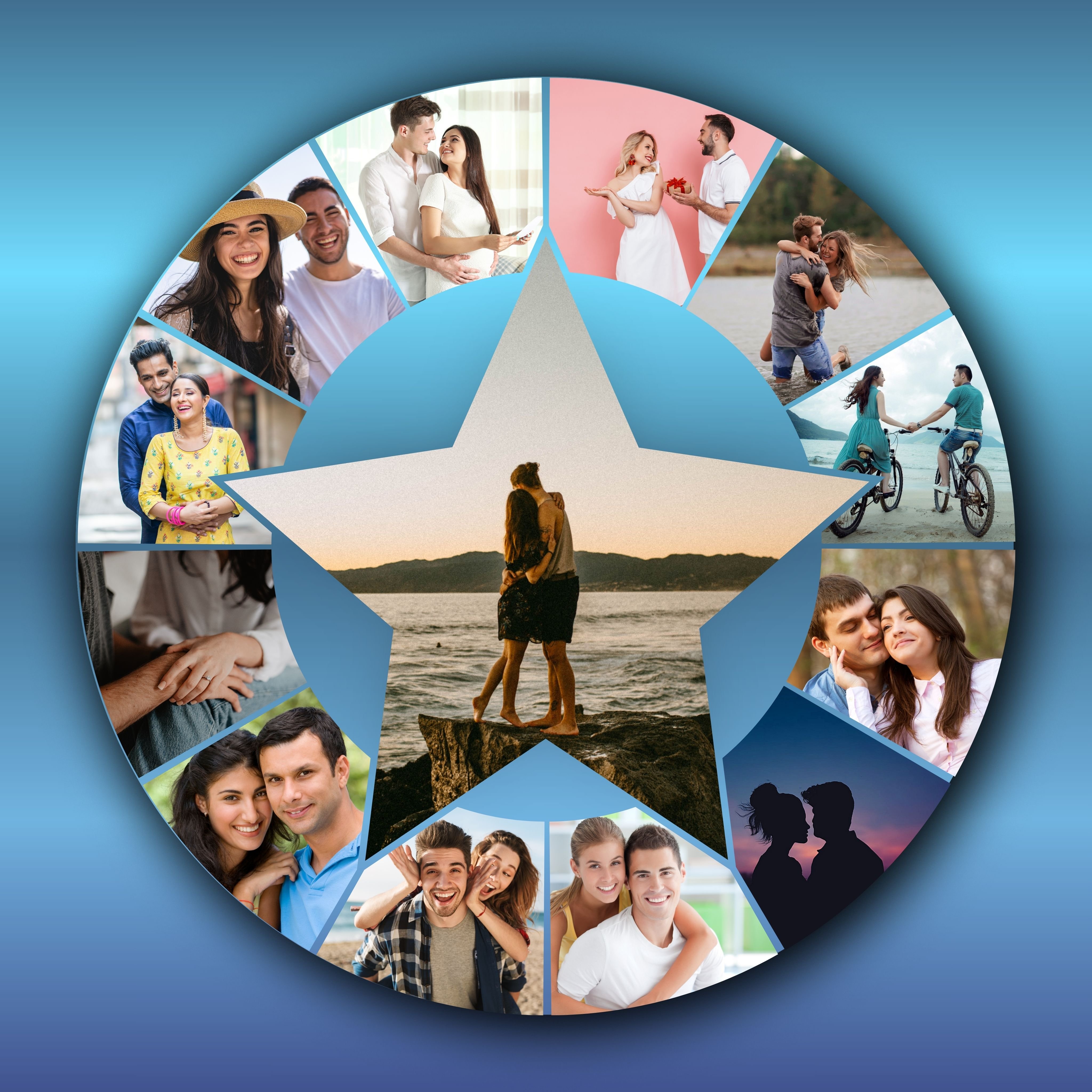 Editable Canva Star Photo Collage Template | Picture Frame - Payhip