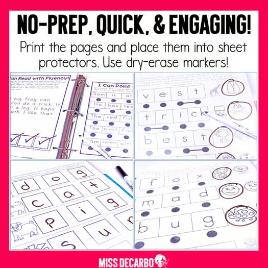 Reading Intervention Binder for Beginning Readers No Prep ELA SOR Aligned