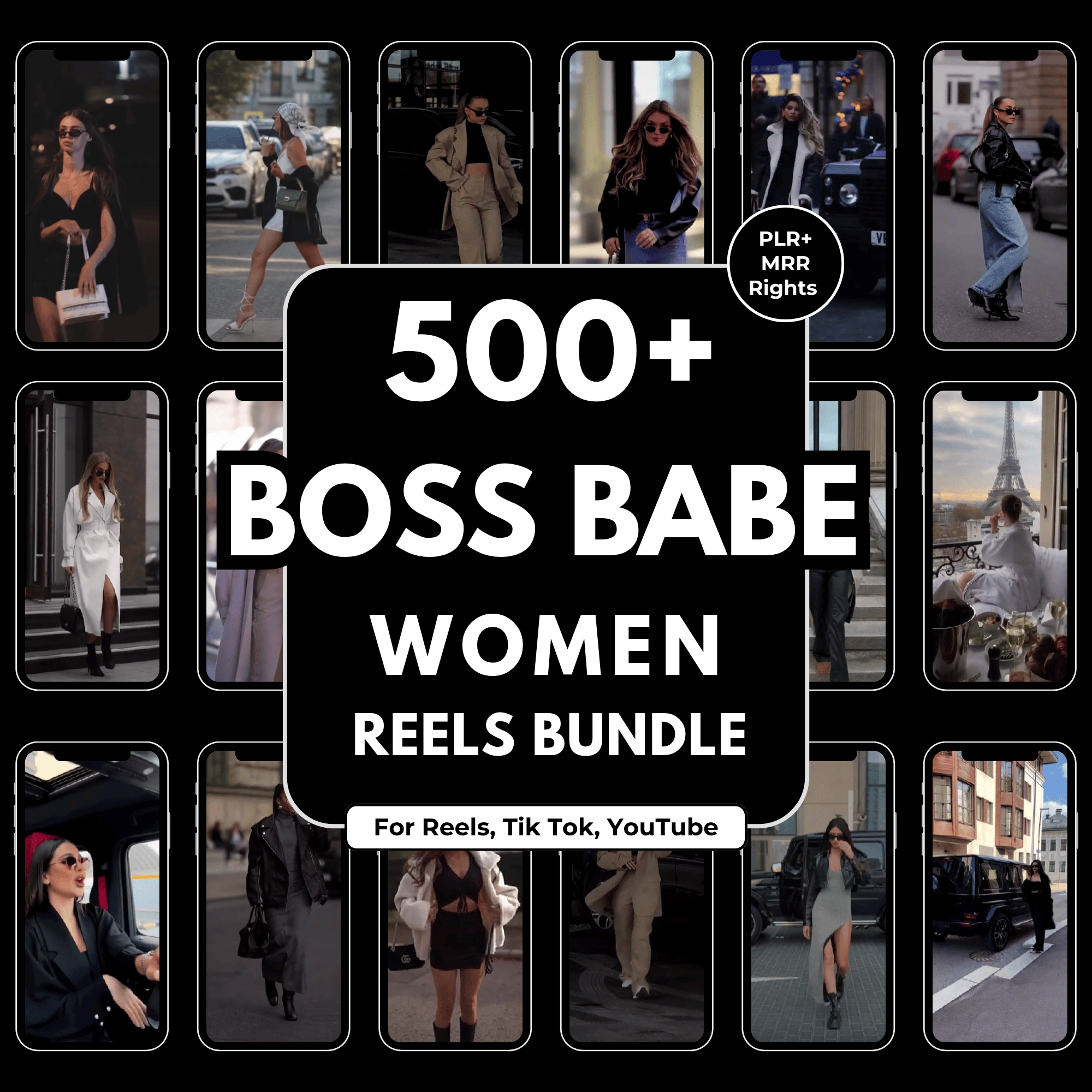 500 Boss Babe Reels Bundle with PLR MRR Women Instagram TikTok Done For ...