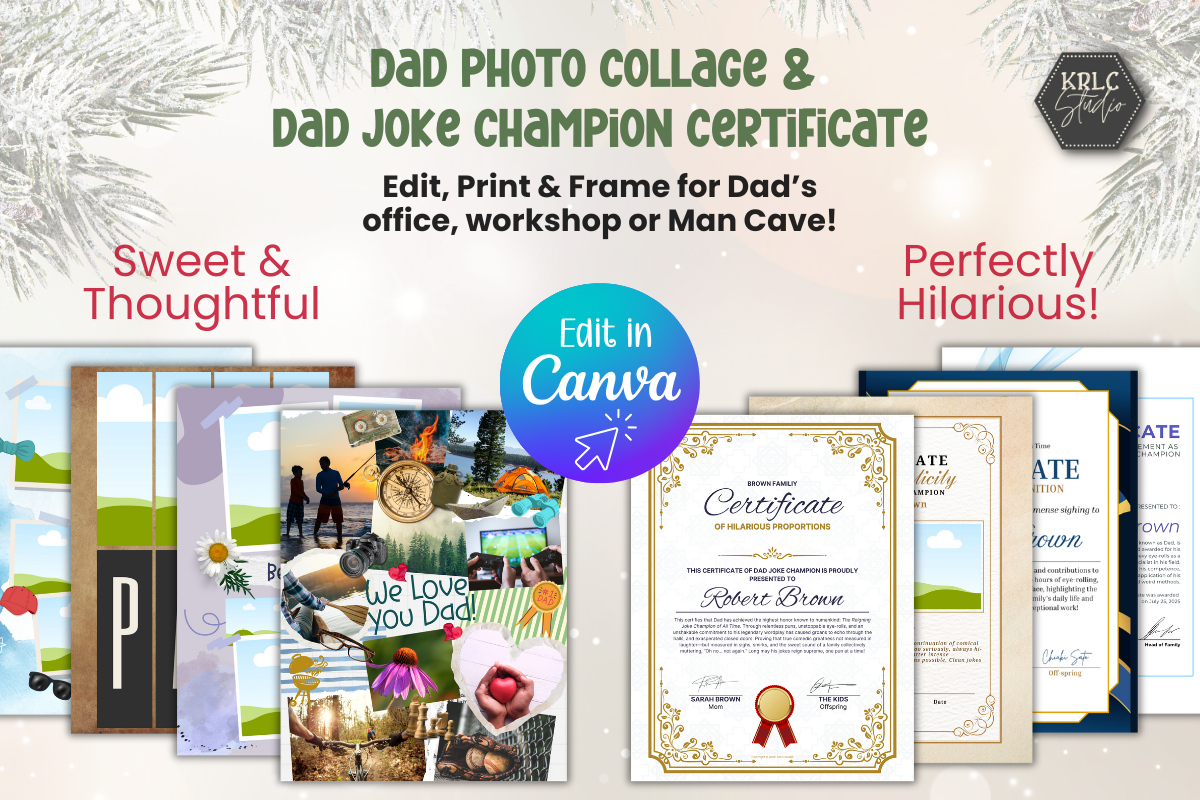 Christmas Printables BUNDLE for Dad - KRLC Studio