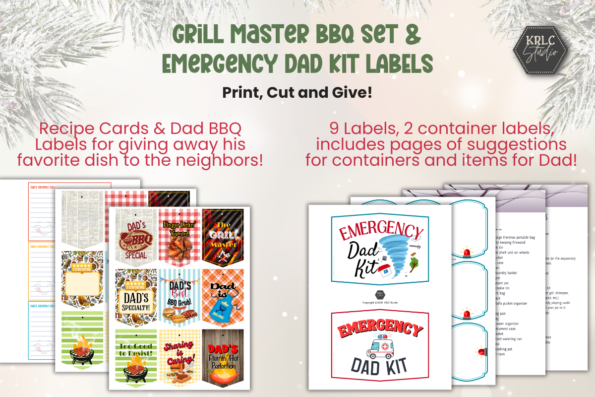 Christmas Printables BUNDLE for Dad - KRLC Studio