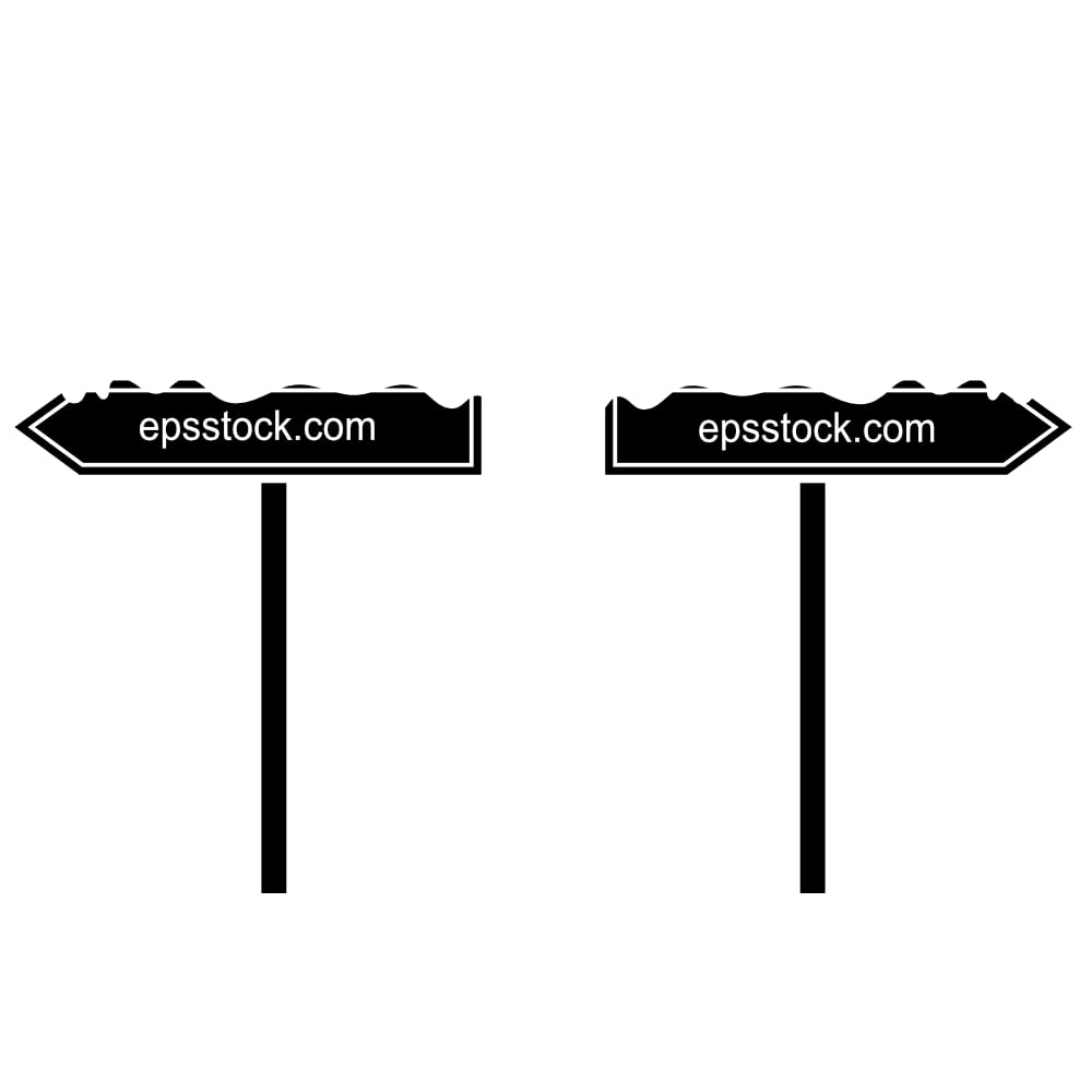 arrow sign covered with snow