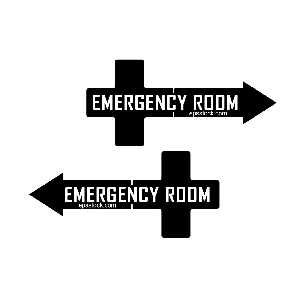 Emergency room direction sign