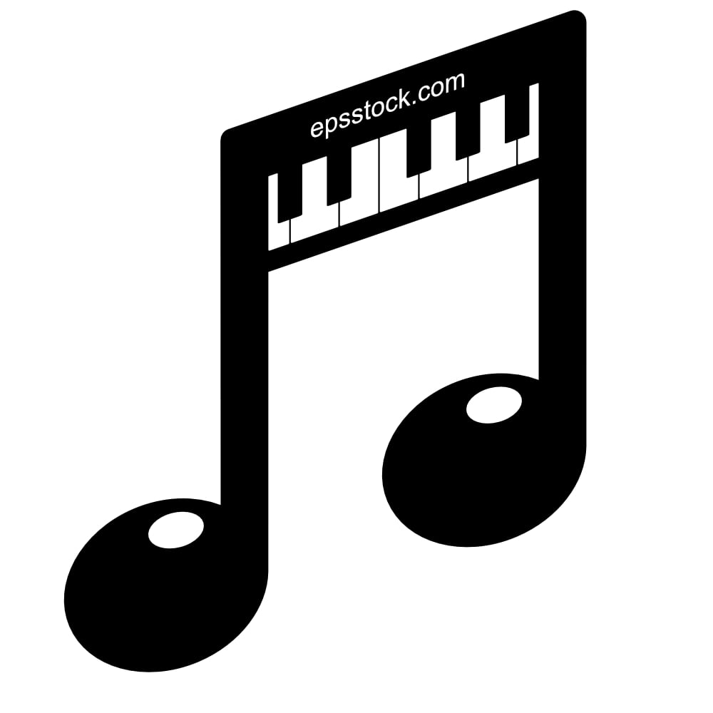 Piano keyboard in note shape