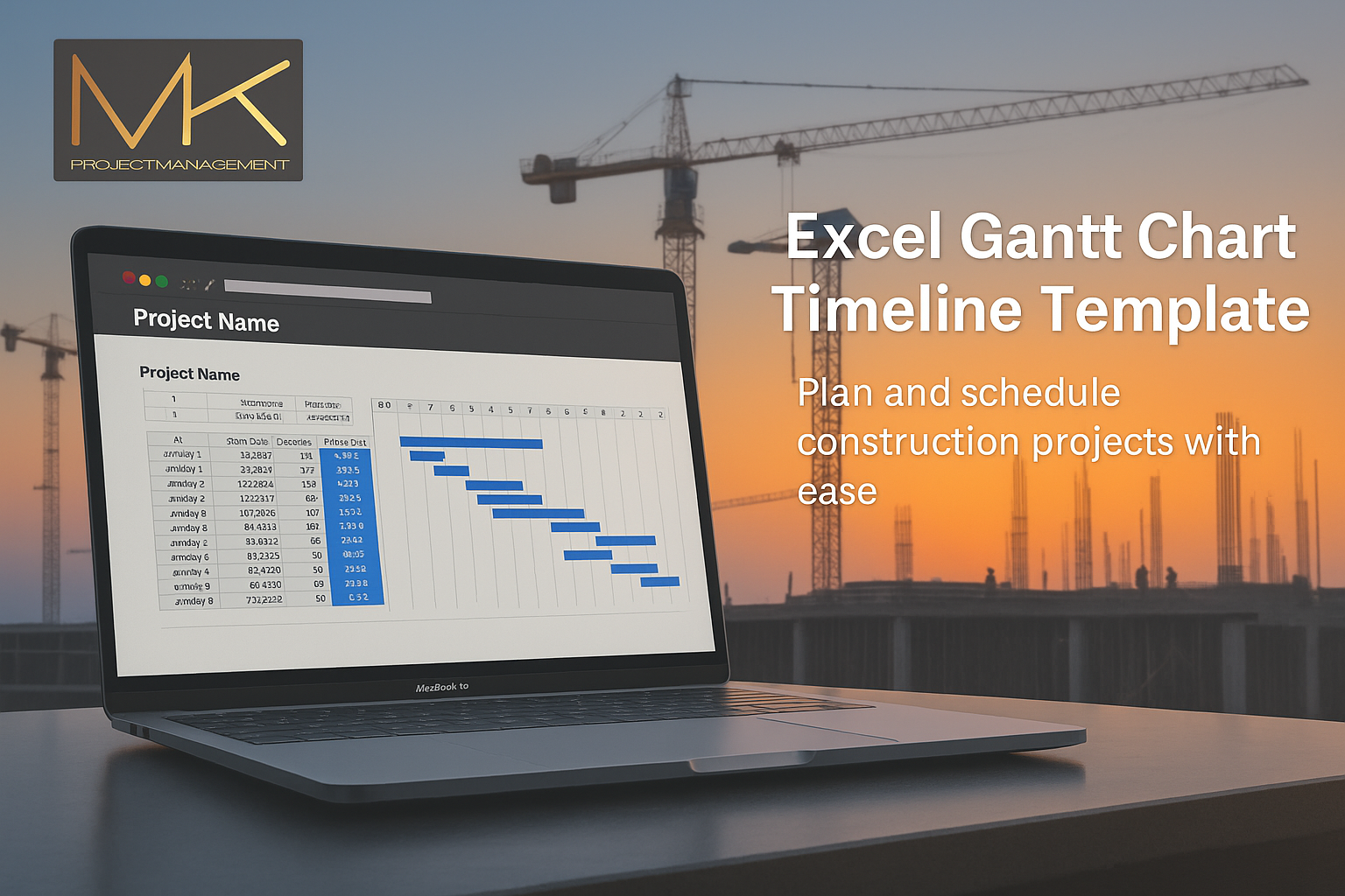 Free Excel Gantt Chart Timeline Template for Construction Project ...