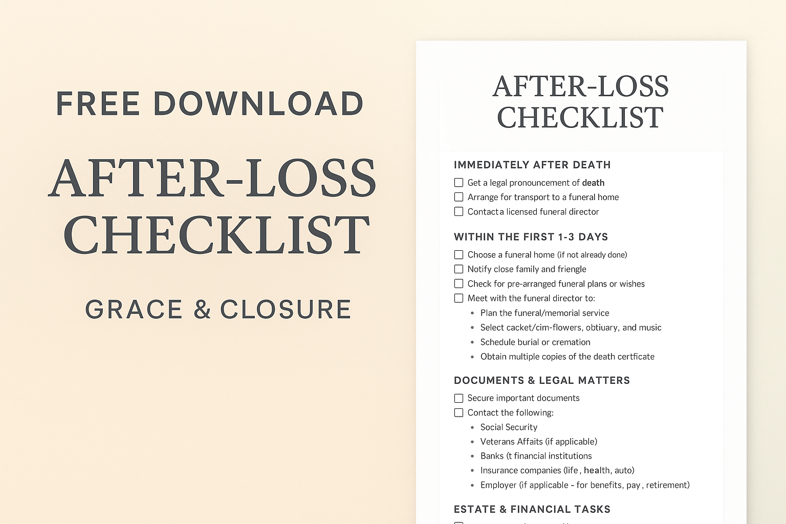 After A Loved One Passes Away Checklist - Payhip