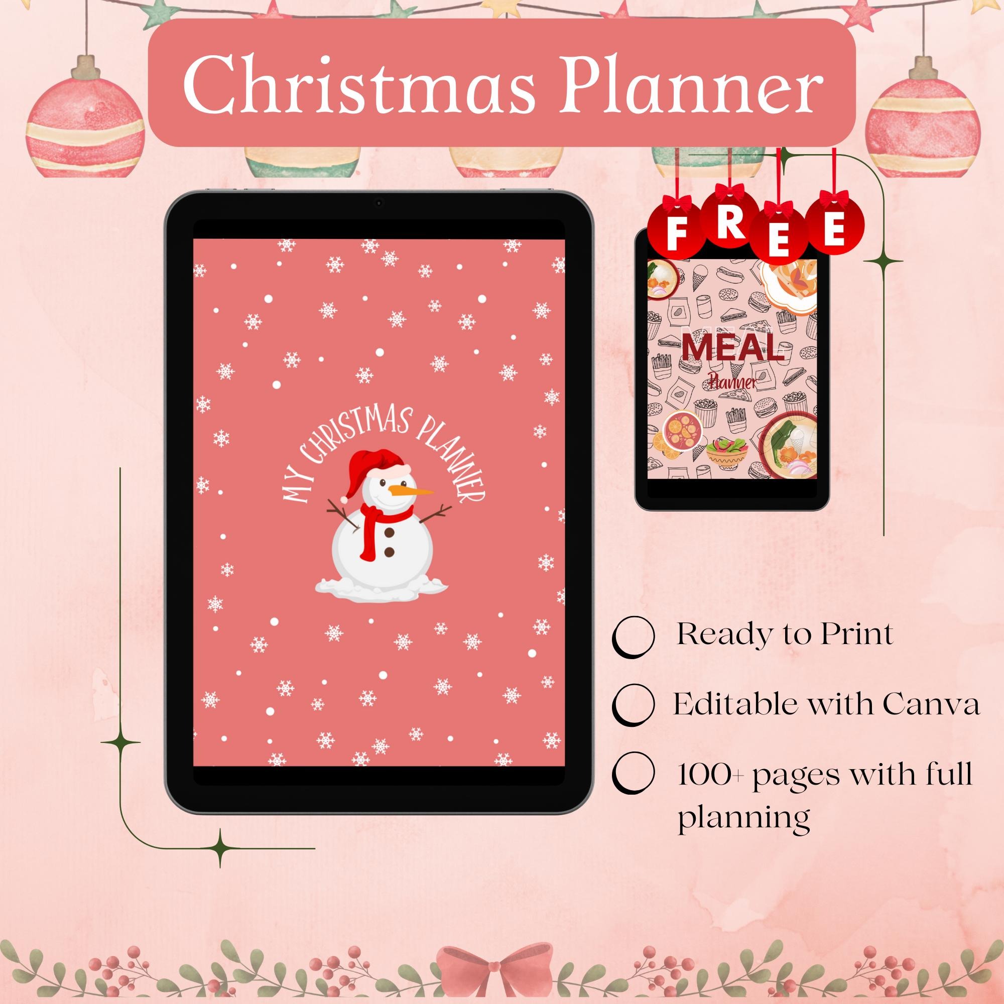 Christmas Planner Bundle | Holiday Organization Printable FREE Meal ...
