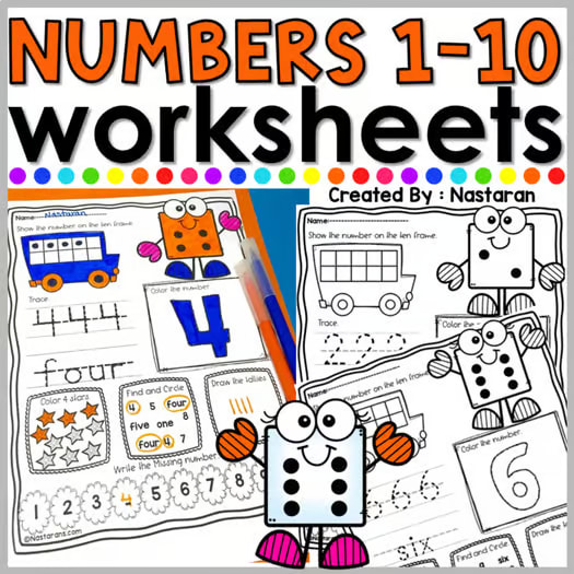 Numbers 1-10 Worksheets Write Trace Numbers To 10 Recognition Free Worksheet