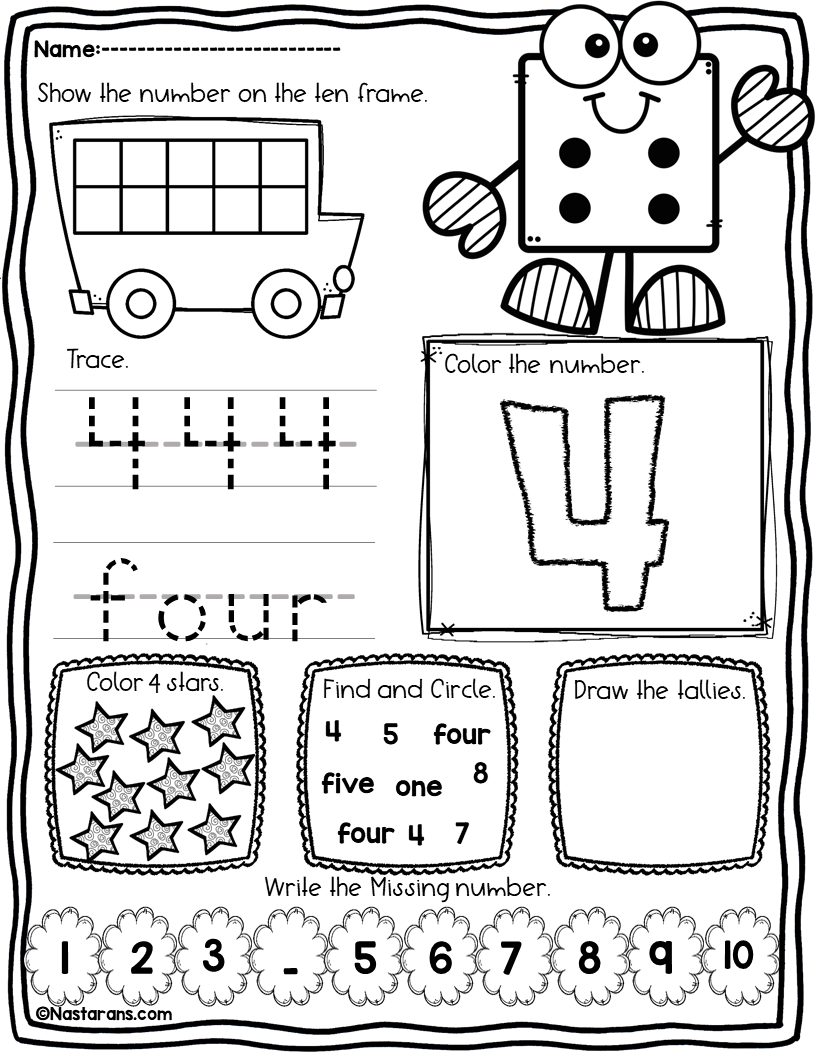 Numbers 1-10 Worksheets Write Trace Numbers To 10 Recognition Free Worksheet