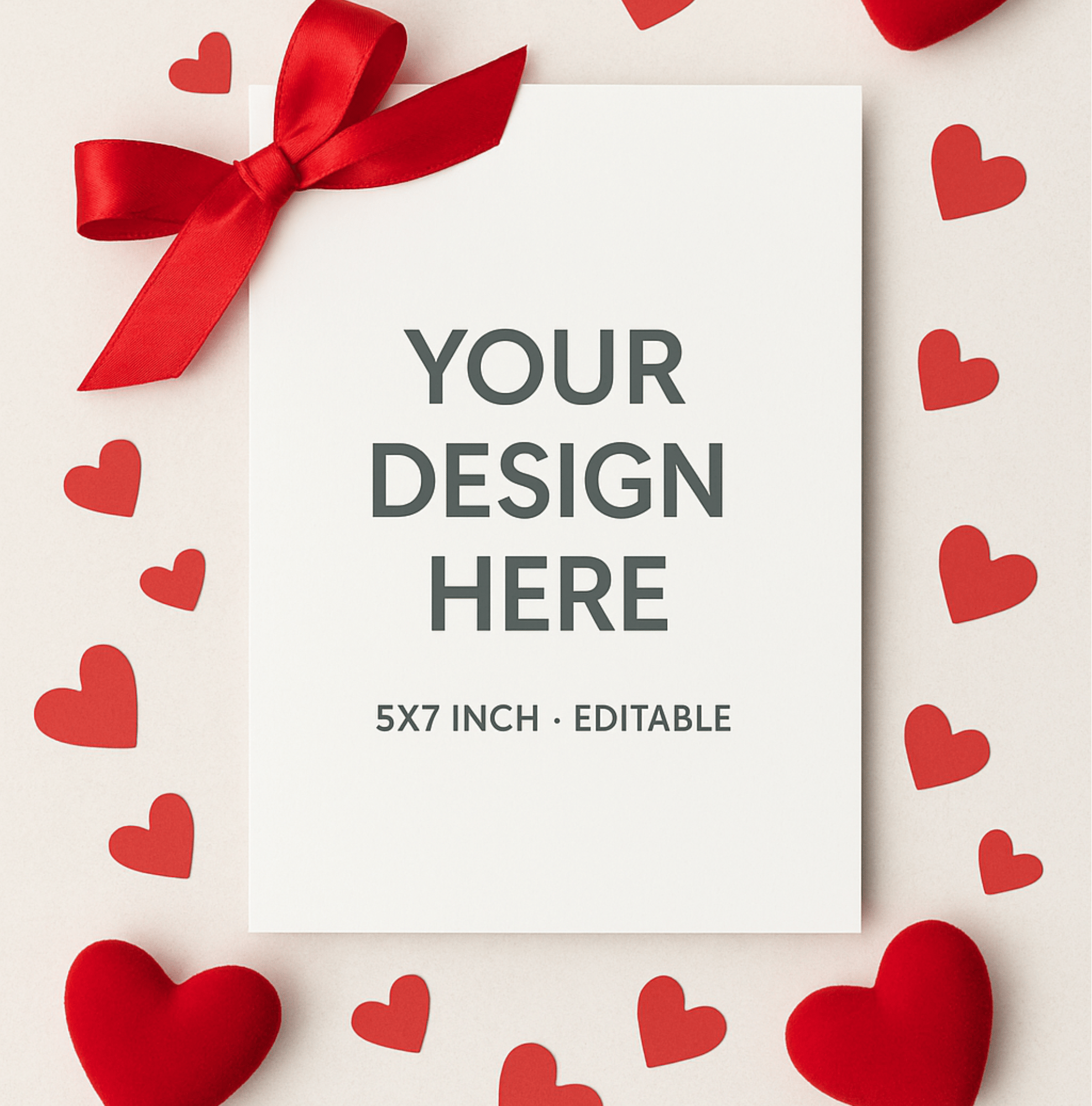 Valentine Envelope Card Mockup | Romantic 5x7 Invitation Mockup ...
