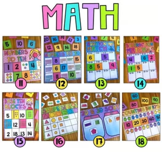 Kindergarten Literacy and Math Centers - THE MEGA BUNDLE