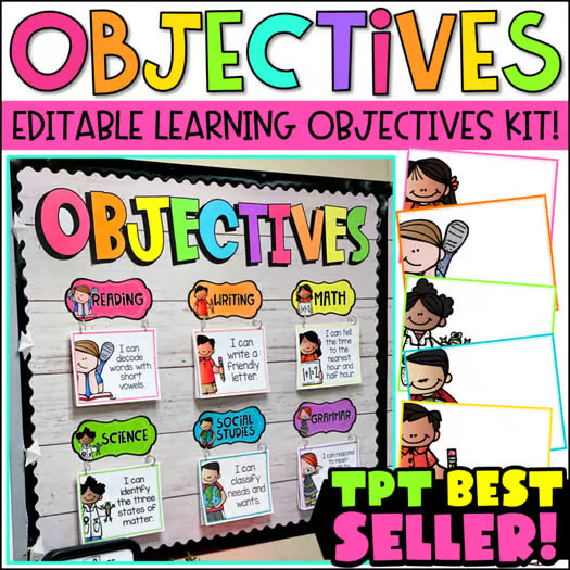 Learning Objectives Display - Editable Learning Targets Bulletin Board | Decor