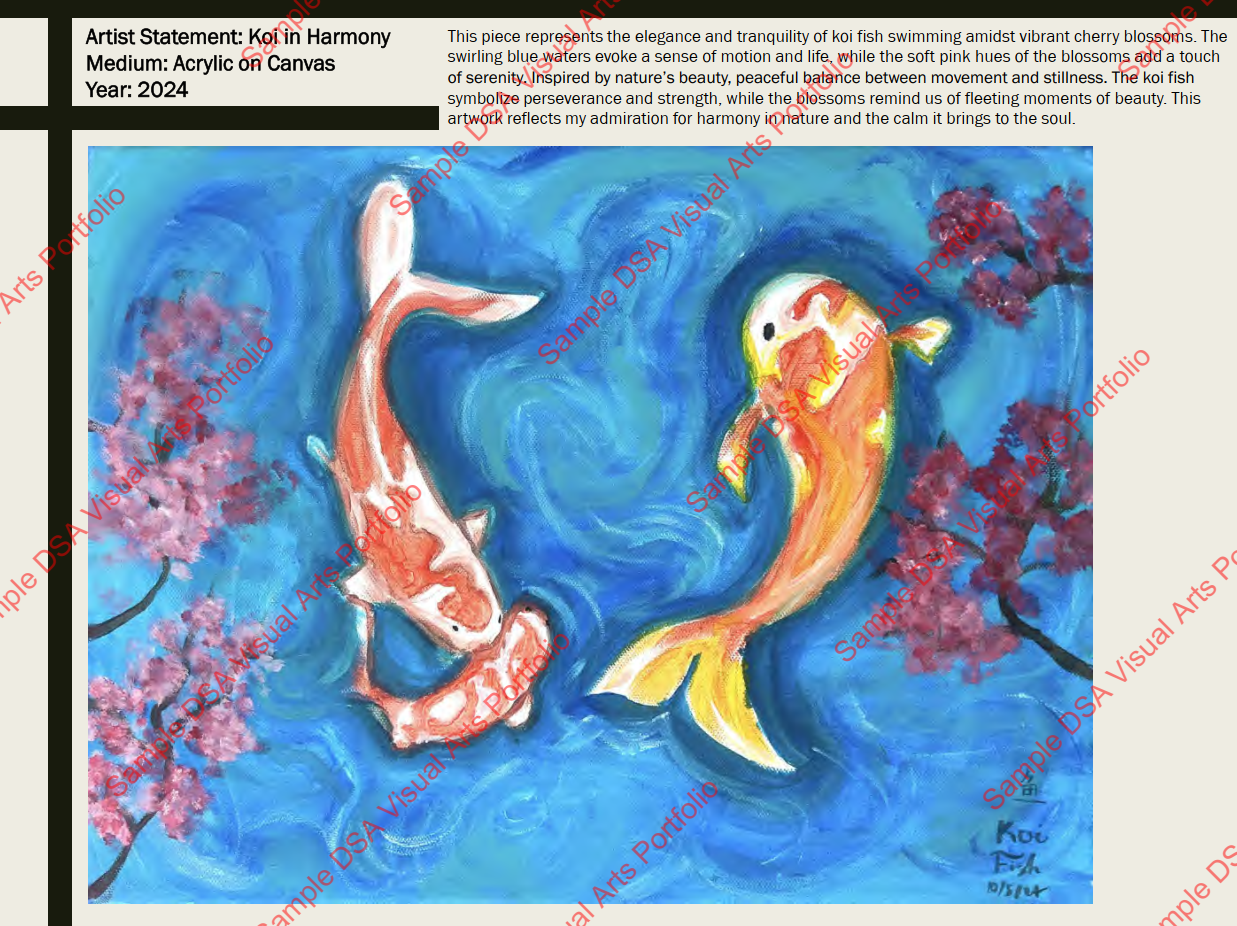 Sample Portfolio for DSA Visual Arts - Sample Artwork