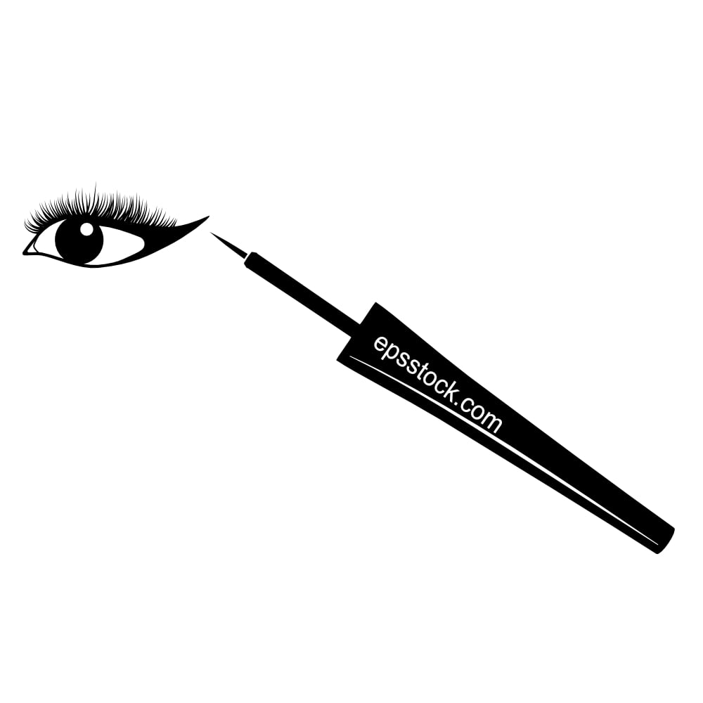 eye liner touching black mascara to lashes