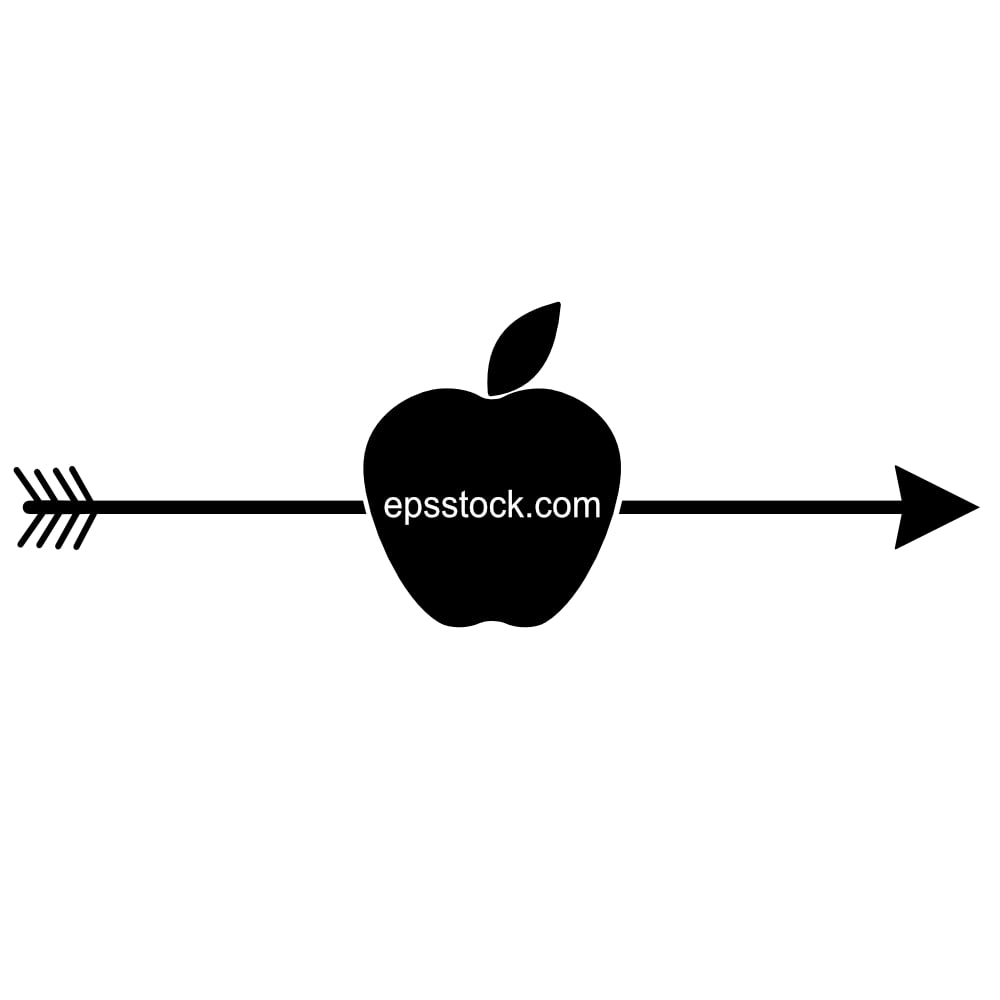 Apple with arrow