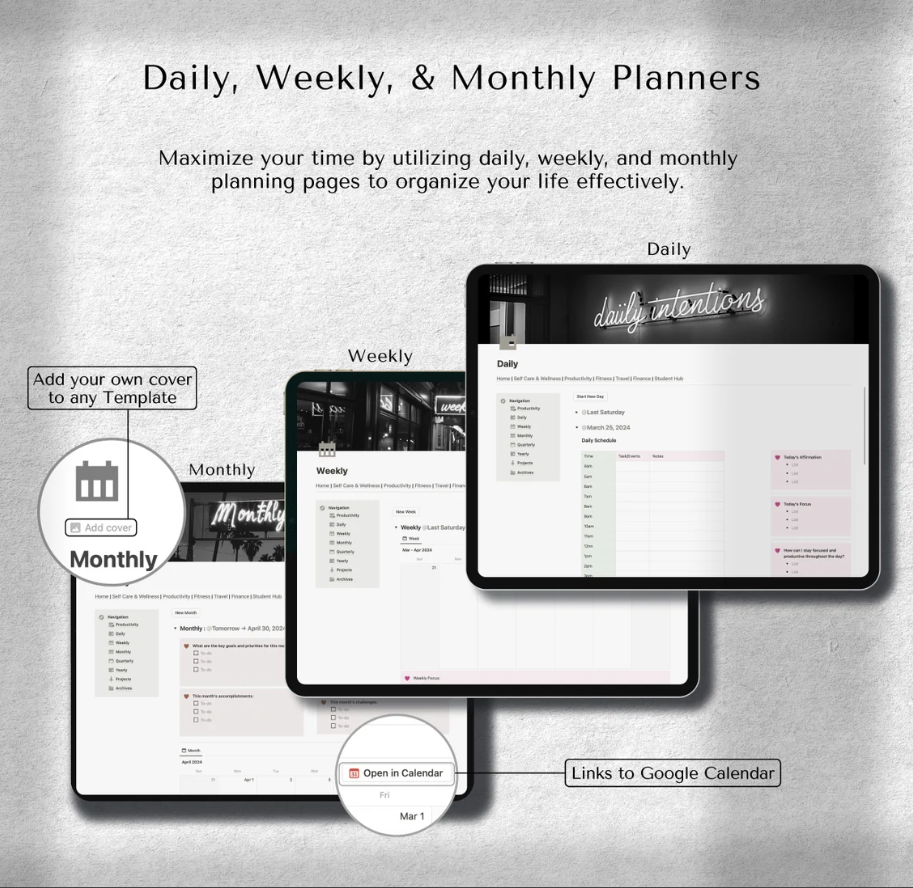 Notion LIFE Planner Template | All In One Notion Dashboard | Aesthetic ...