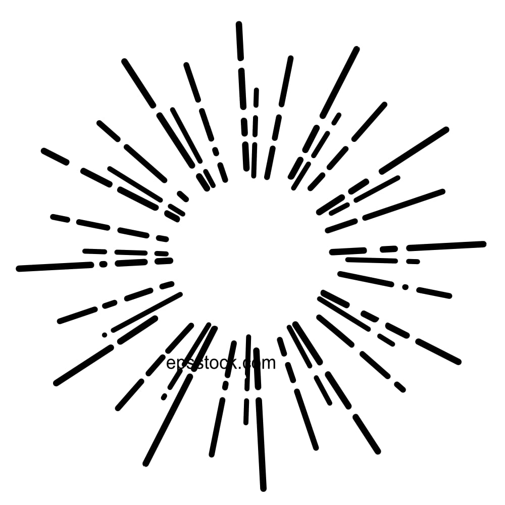 Rays linear drawn emblem