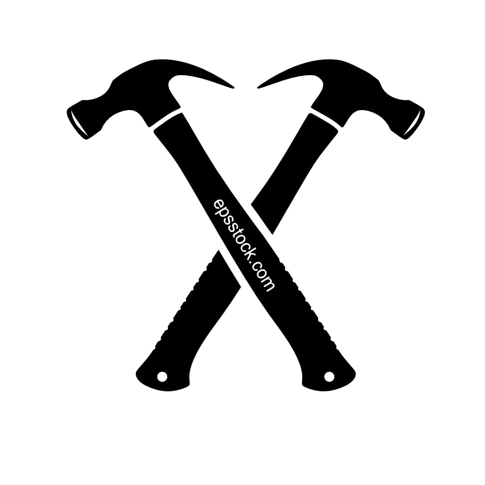 Two crossed hammers emblem