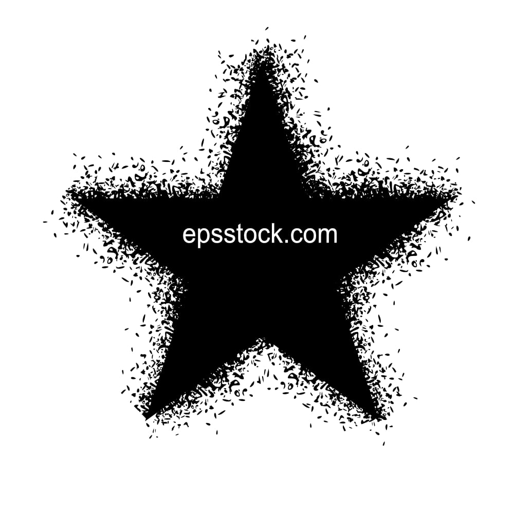 star with spray paint drops