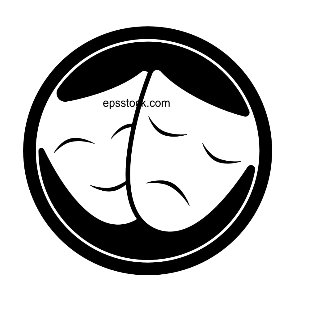 Theatrical masks emblem