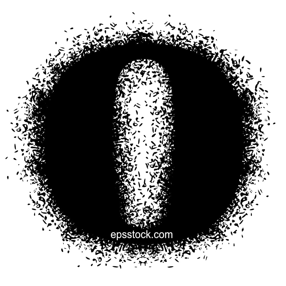 number 0 with Spray Paint Drips