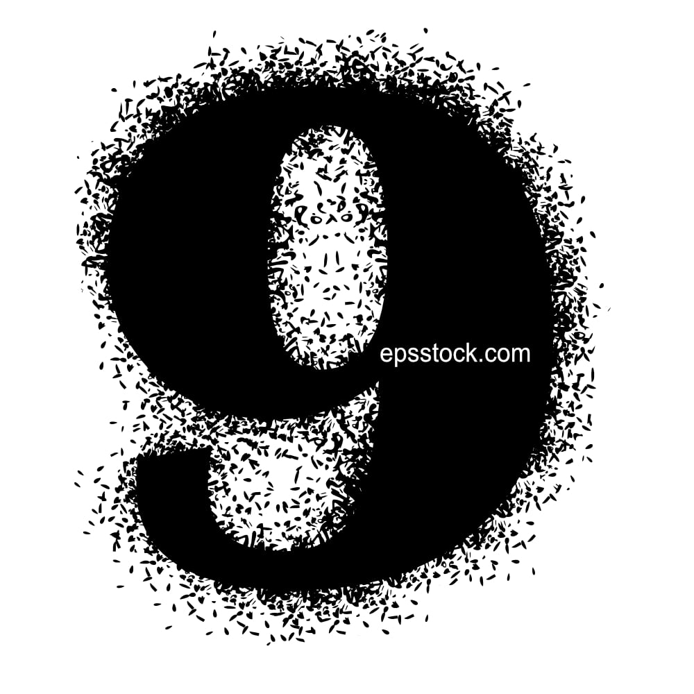 number 9 with Spray Paint Drips, black isolated silhouette