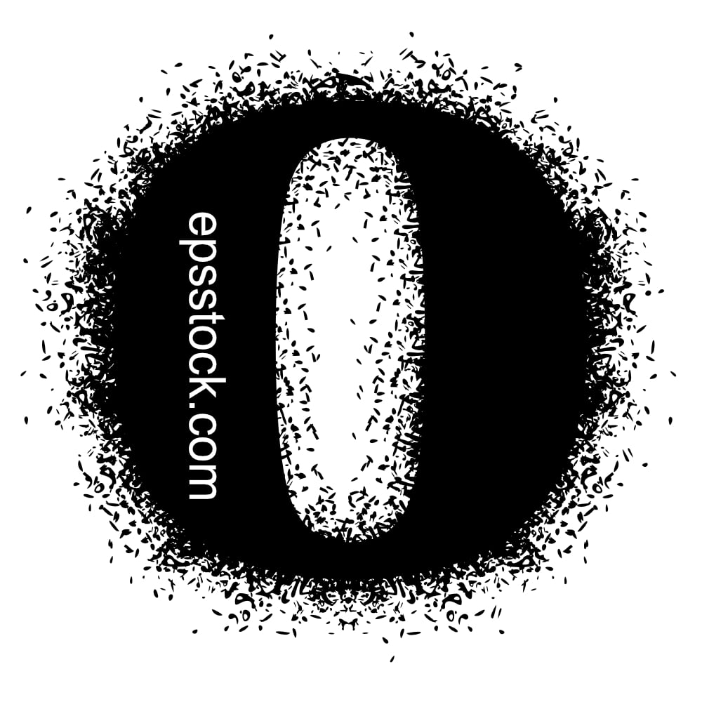 letter O with Spray Paint Drips, black isolated silhouette