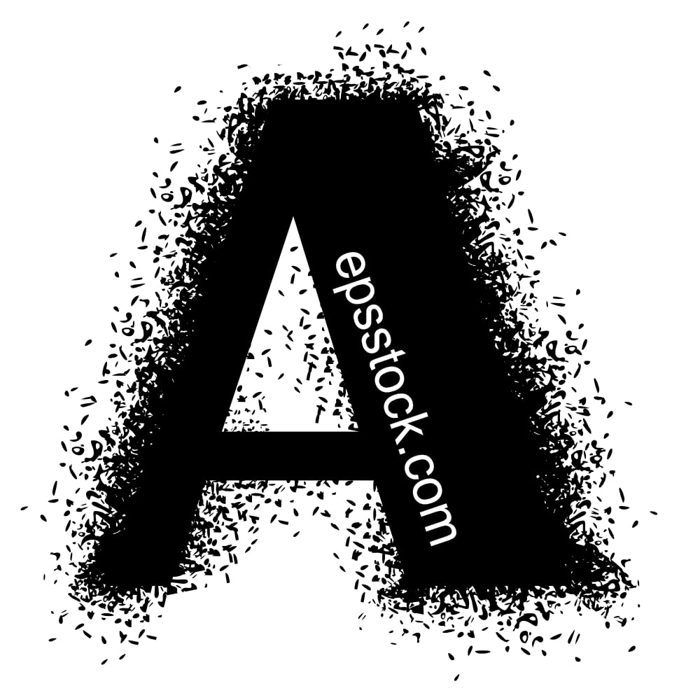 letter A with Spray Paint Drips