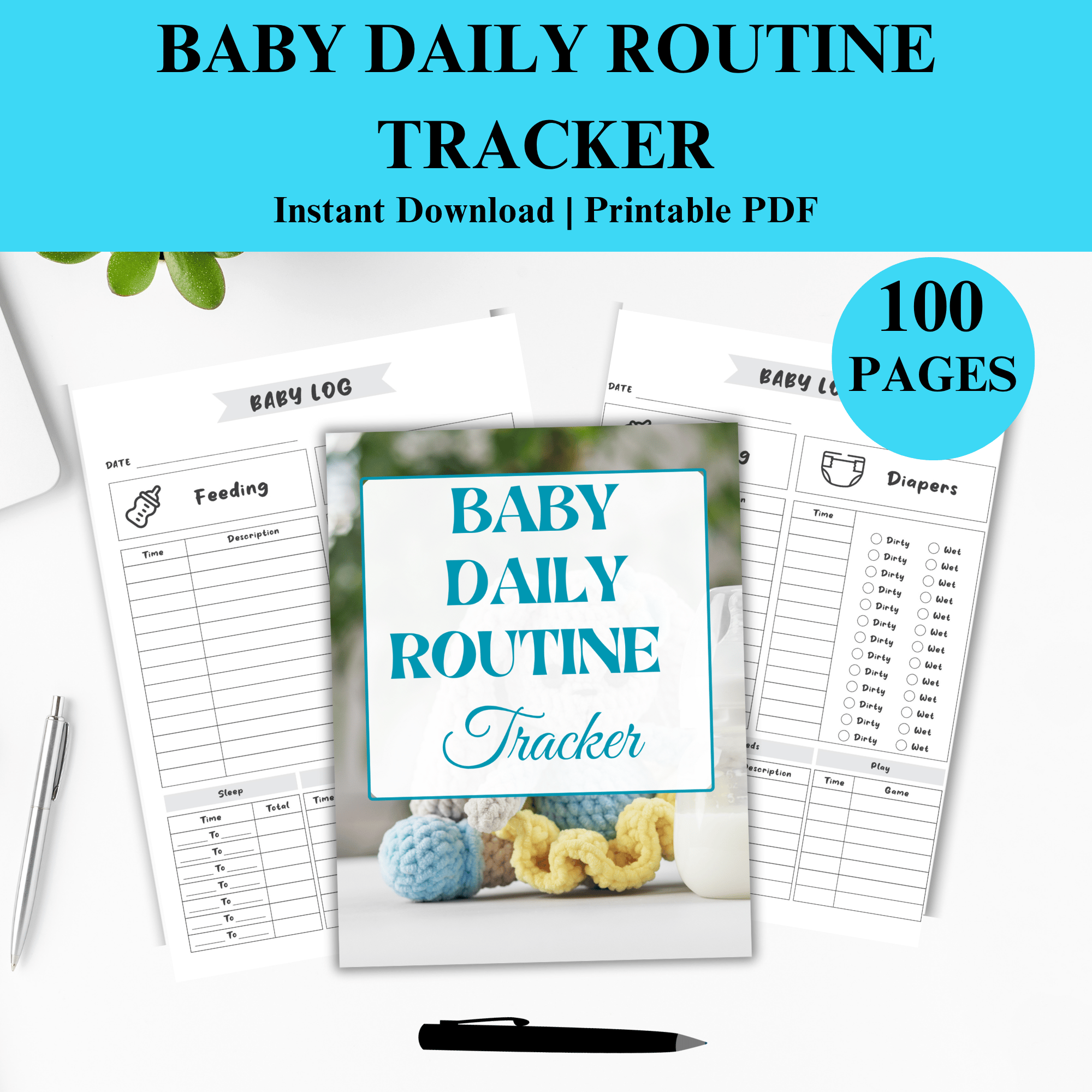 Baby Daily Routine Tracker | Printable Newborn Schedule | Feeding ...
