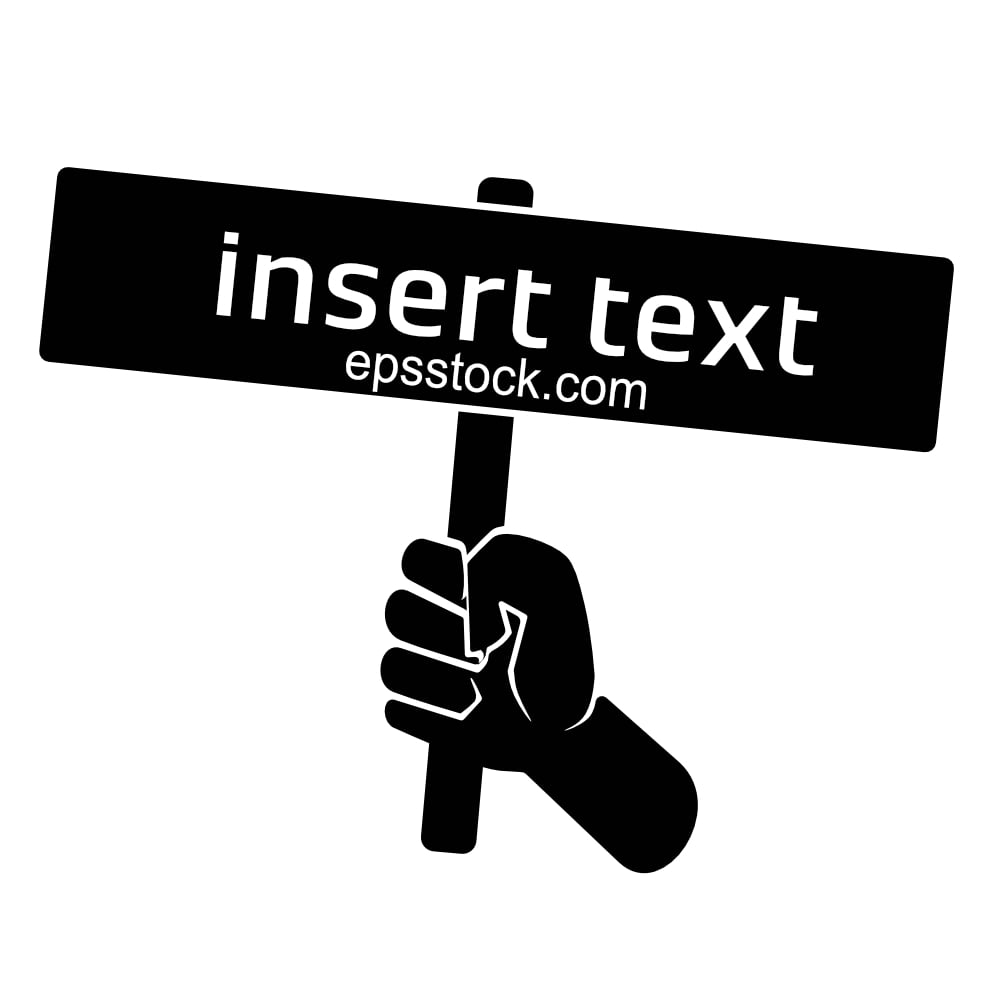 Hand human with protest banner