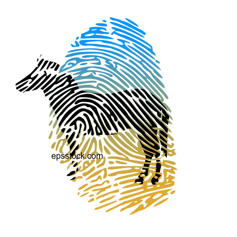 Zebra emblem in fingerprint shape