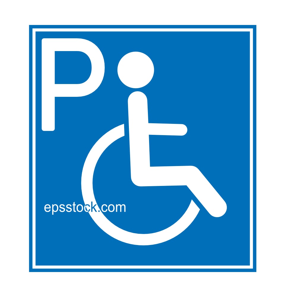 Disabled person parking sign