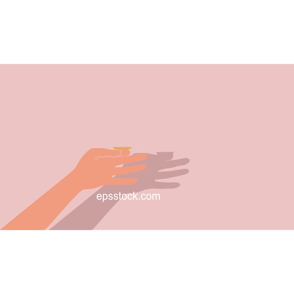 Hand  flips coin dollar isolated as concept heads or tails