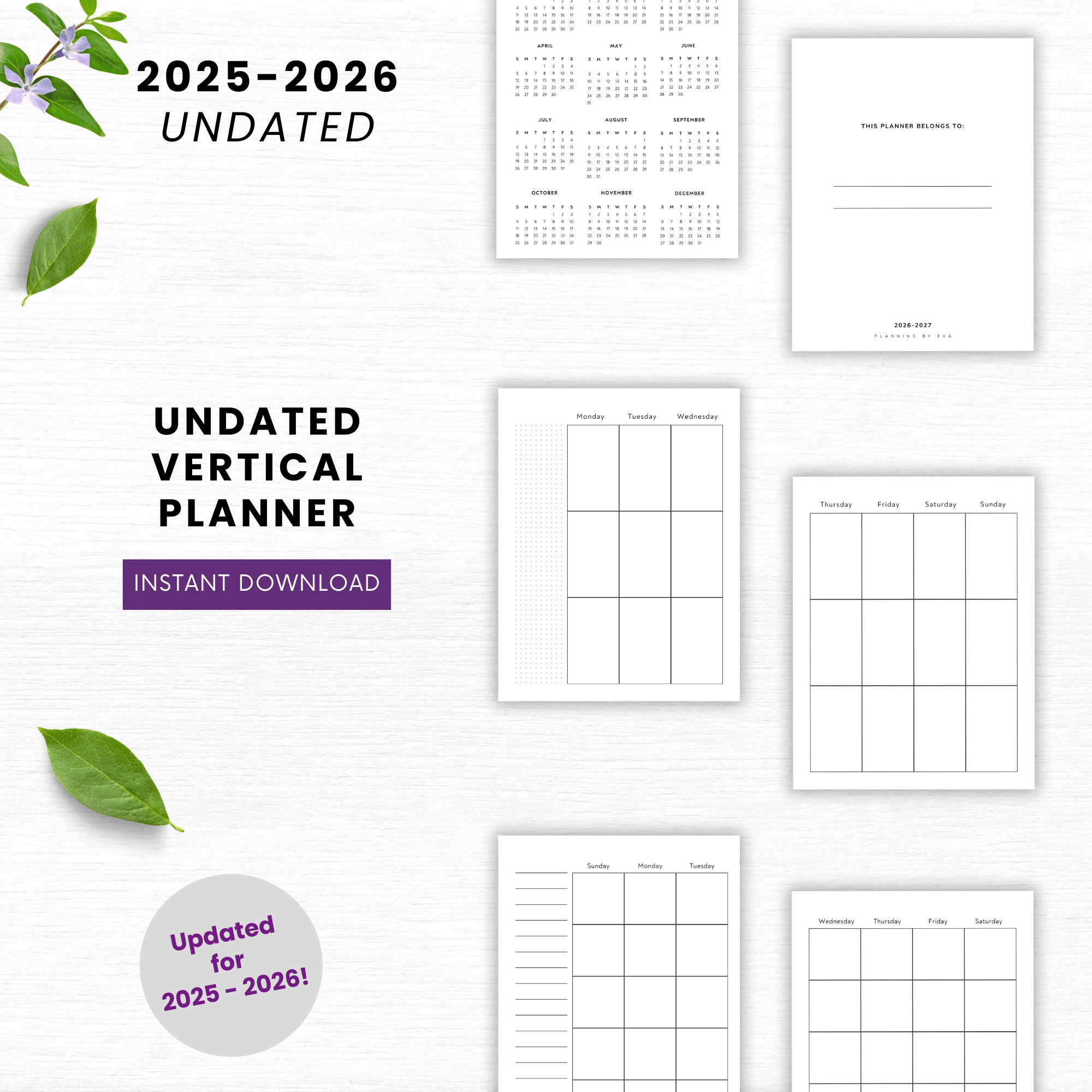 Undated Vertical Planner Layout Minimal Neutral Design Printable undated-vertical-planner-layout-minimal-neutral-design-printable