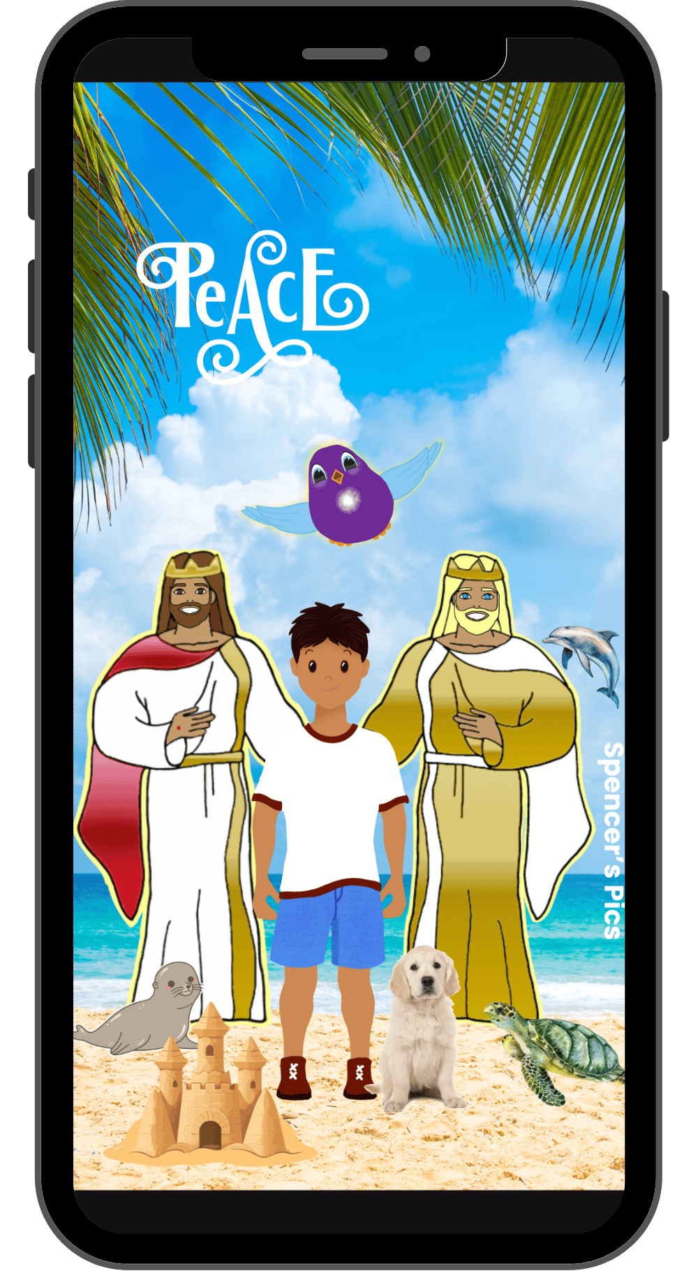 Peace With God on the Beach (Boy) Cell Phone Wallpaper