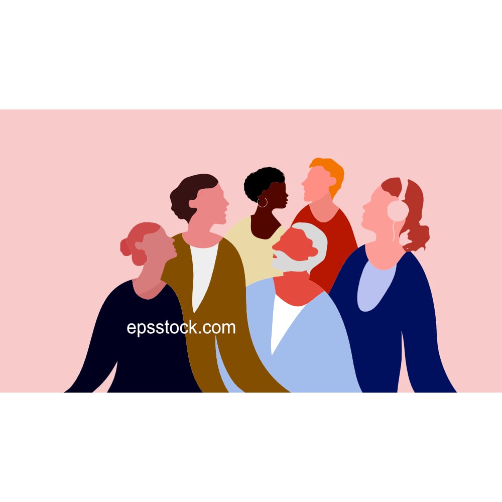 Colorful illustration of people