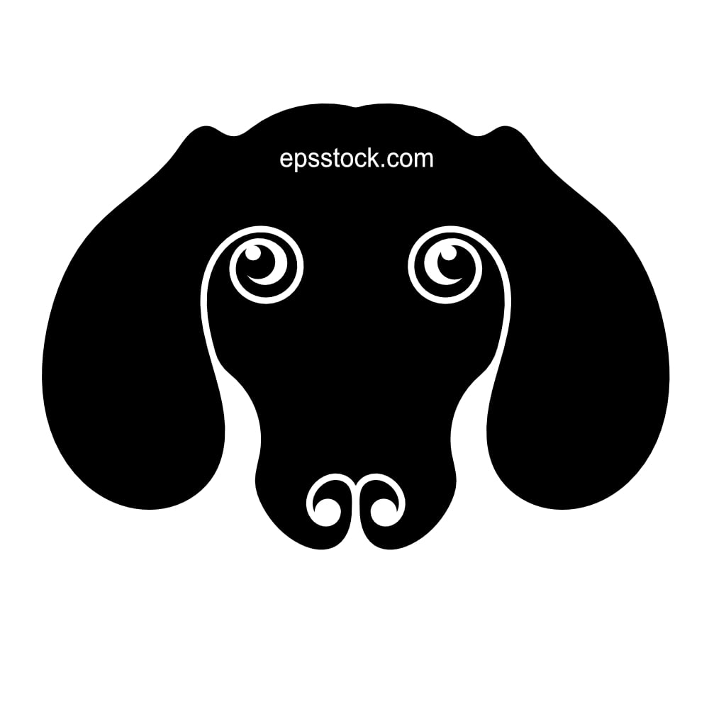 Geometric Dachshund emblem