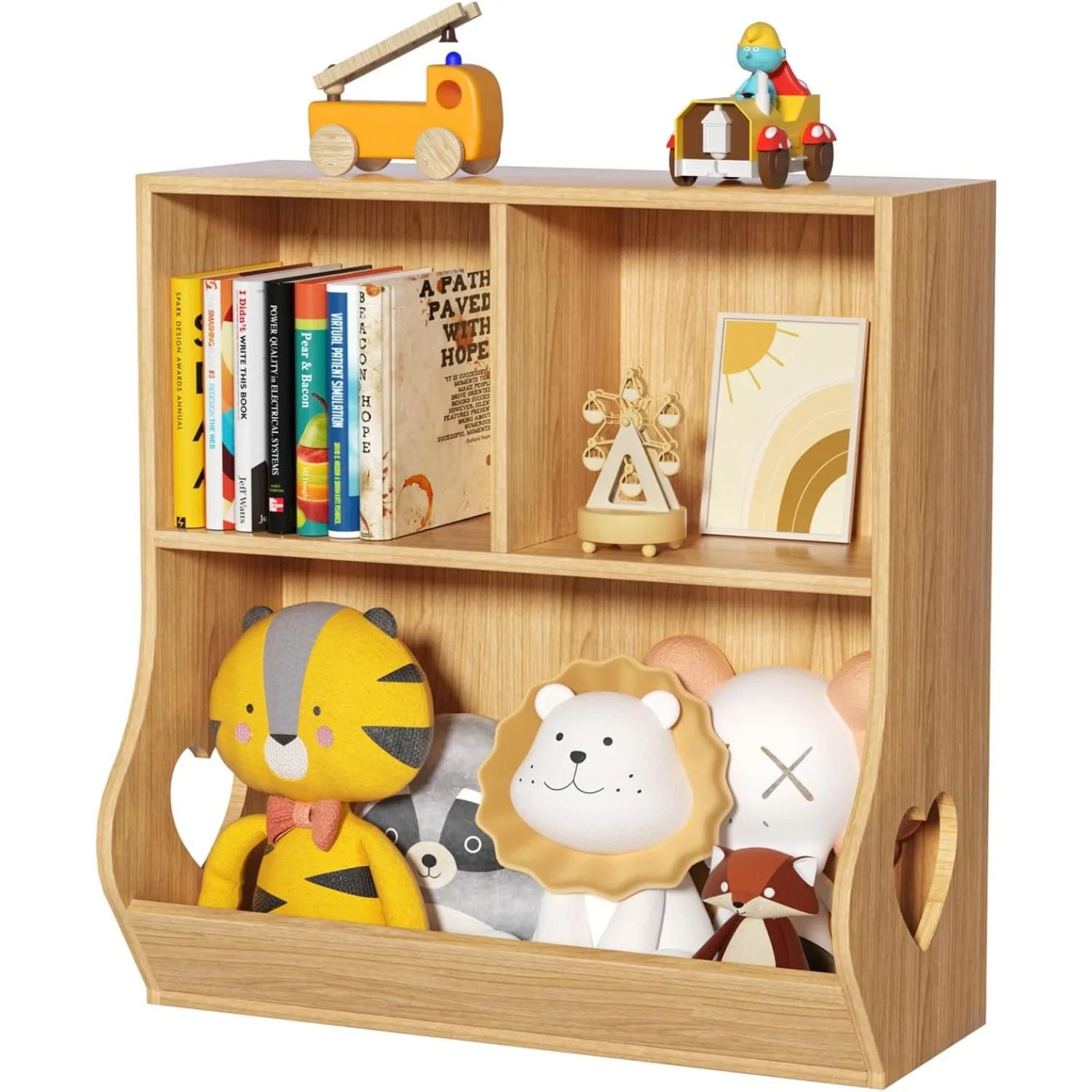 Toddler Bookshelf and Storage Organizer, Kids Cabinet and Bookcase ...