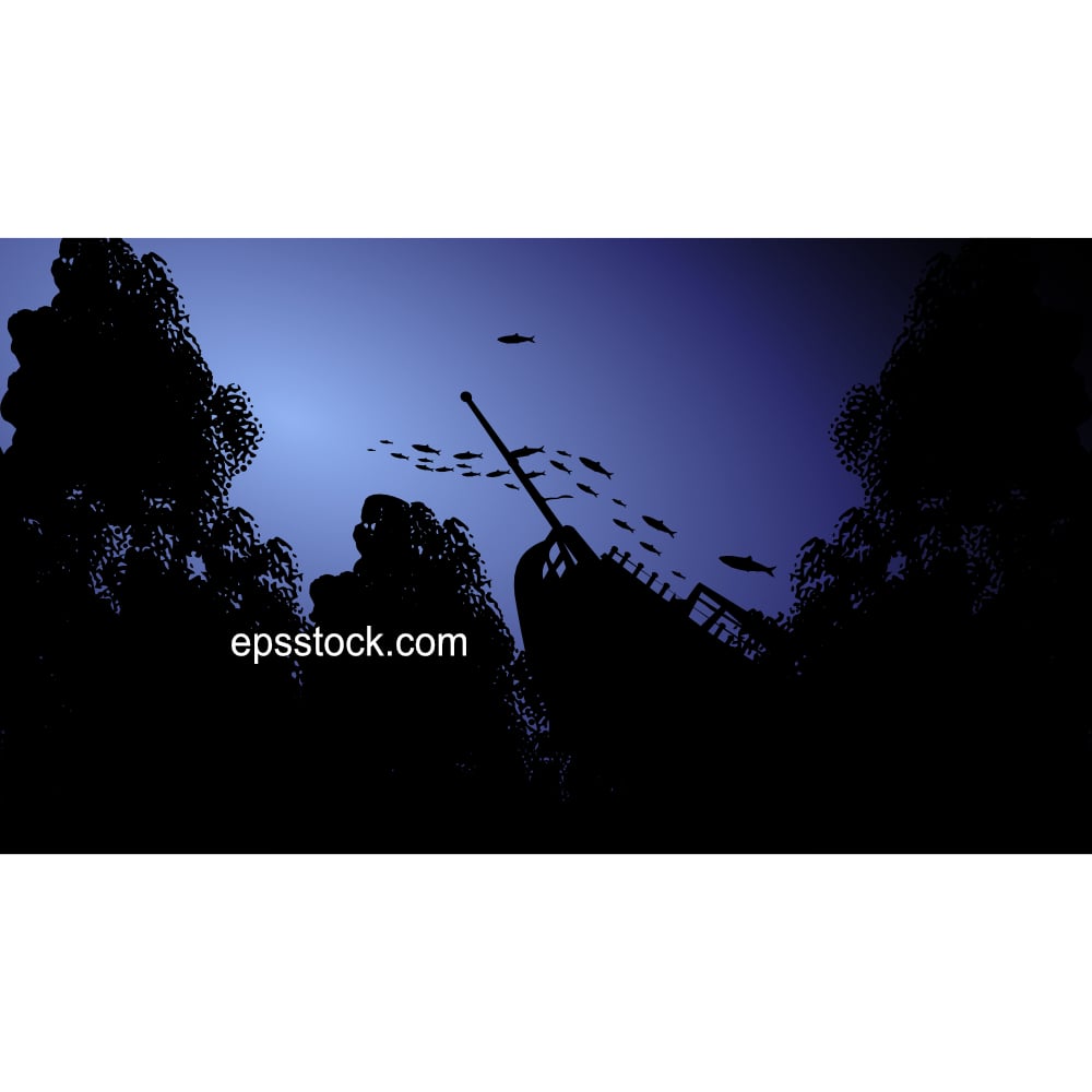 sunken old ship in the ocean