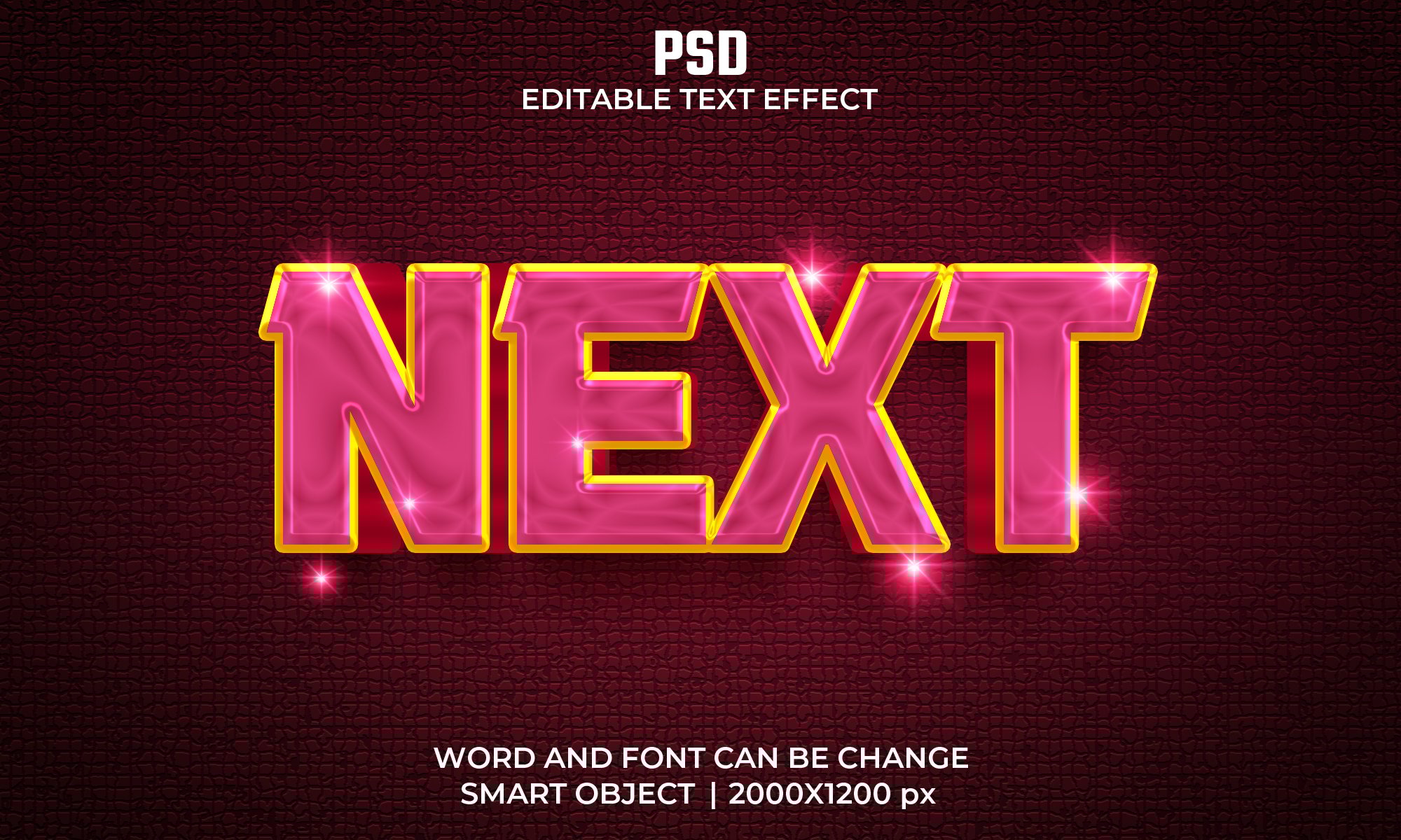 Download PSD Text Effect 3D and Glowing