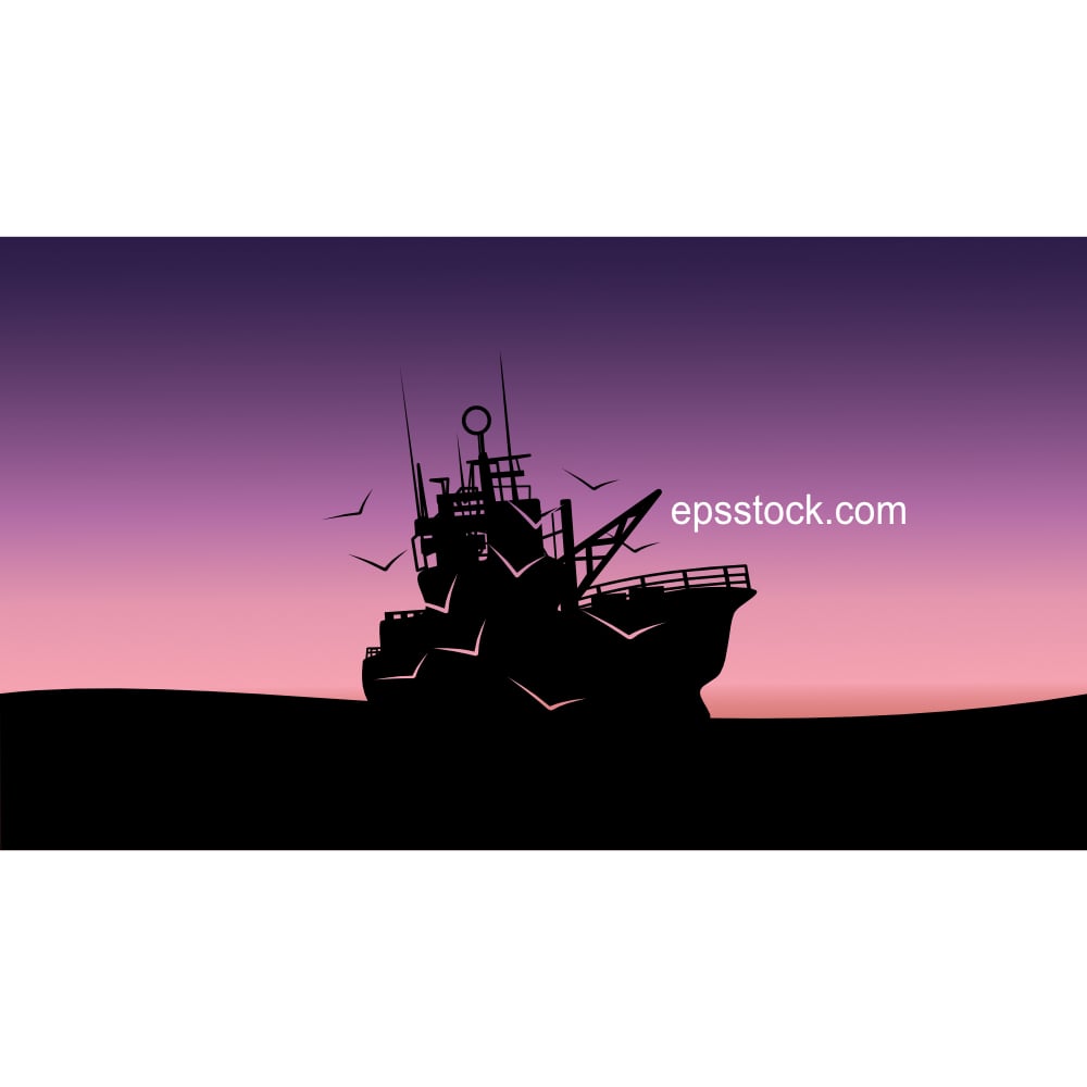 landscape with fishing boat