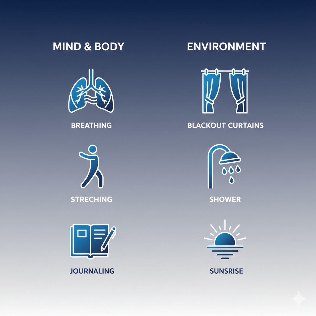 The 6-Pillar Sleep Hack Method for behavioral and environmental sleep improvement.