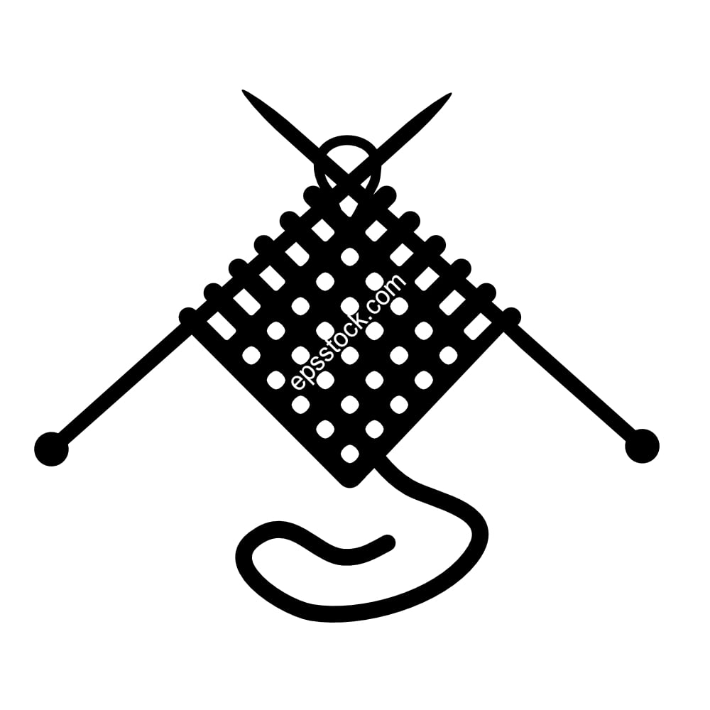 Hand knitting emblem